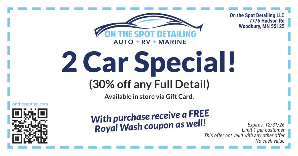 Coupon: 2 car special 30% off!