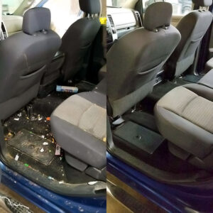 Auto upholstery cleaning before and after Woodbury, MN.